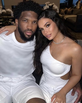 Joel Embiid and his wife.